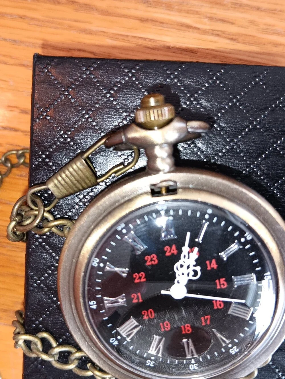 Antique-Style Brass Pocket Watch - Men's Accessory in Brass Tone. Working?